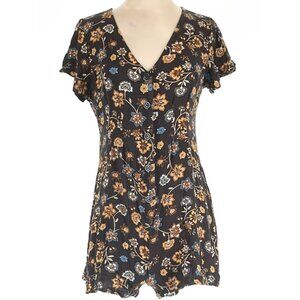 Large BB DAKOTA Romper Black Wildflowers Boho  Floral Shorts